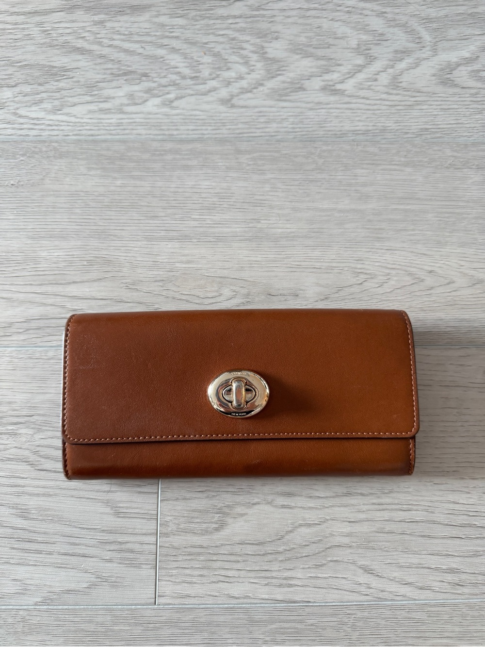 Coach Brown Leather Turn-Lock Wallet